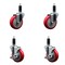 Service Caster 4'' Red Poly Wheel Swivel 1-1/8'' Expanding Stem Caster Set 2 Brakes, 4PK SCC-EX20S414-PPUB-RED-2-TLB-2-118 - alternate 1